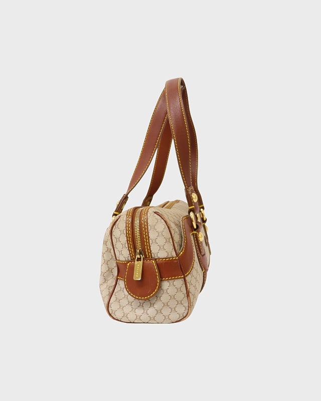 CELINE マカダム柄キャンバスレザーハンドバッグ | Hedy