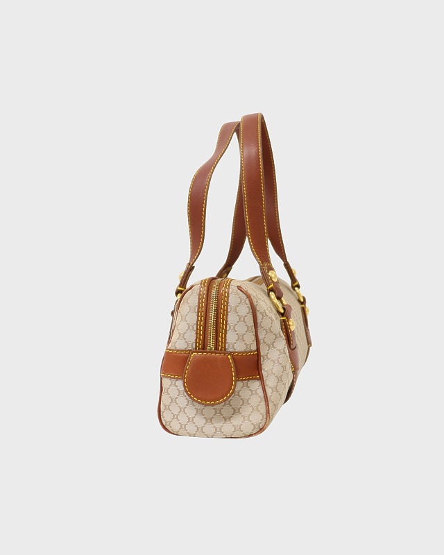 CELINE マカダム柄キャンバスレザーハンドバッグ | Hedy