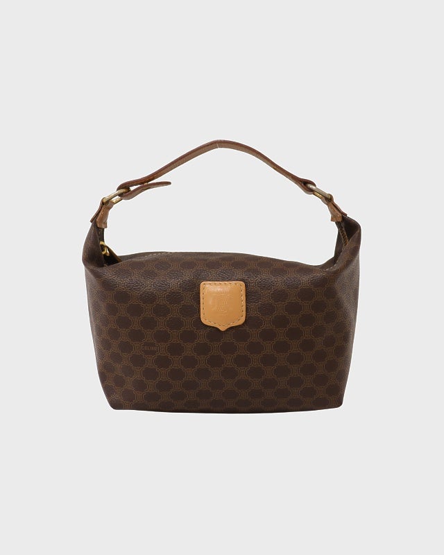 CELINE マカダム柄キャンバスレザーハンドバッグ | Hedy