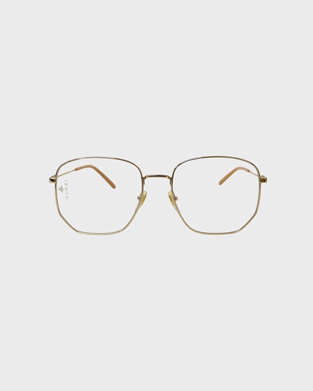 GUCCI メガネ シルバー 四角形 GUCCI スクエアフレームメガネ | Hedy