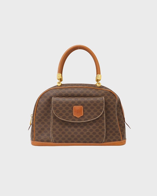 CELINE マカダム柄ブラゾン刻印ボストンバッグ | Hedy