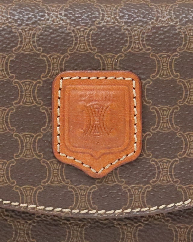 CELINE マカダム柄ブラゾン刻印ハンドバッグ | Hedy