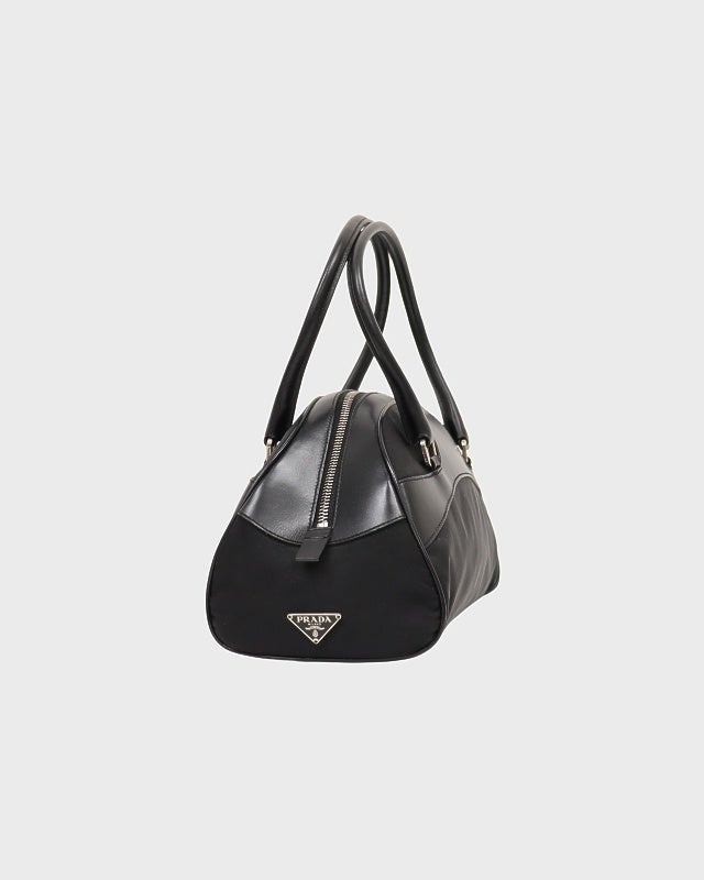 PRADA 三角ロゴ金具ナイロンレザーハンドバッグ | Hedy