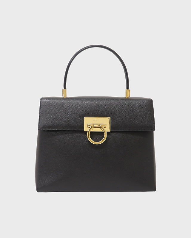 Ferragamo ガンチーニ金具レザーハンドバッグ | Hedy
