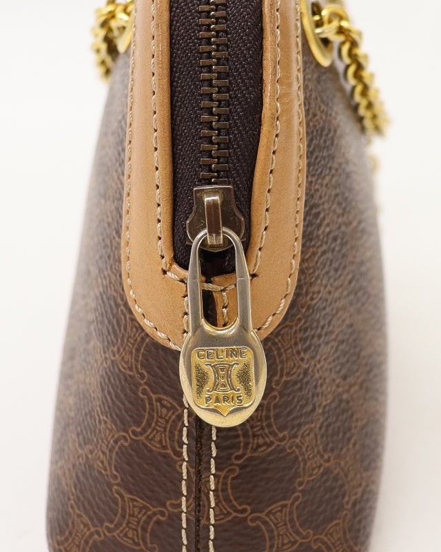 超希少CELINE マカダムチェーン柄マカダムボタン ナイロンコート CELINE マカダム柄ミニチェーンショルダーバッグ | Hedy