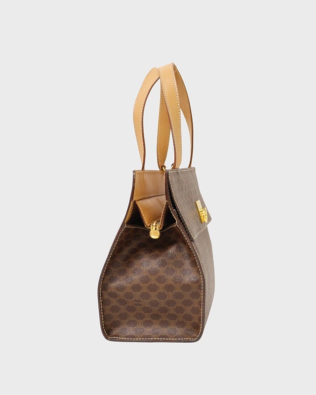 希少ミニ【CELINE】2wayバッグ　ハンドバッグ　マカダム柄　ゴールド金具 CELINE マカダム柄ガンチーニ金具2Wayバッグ | Hedy