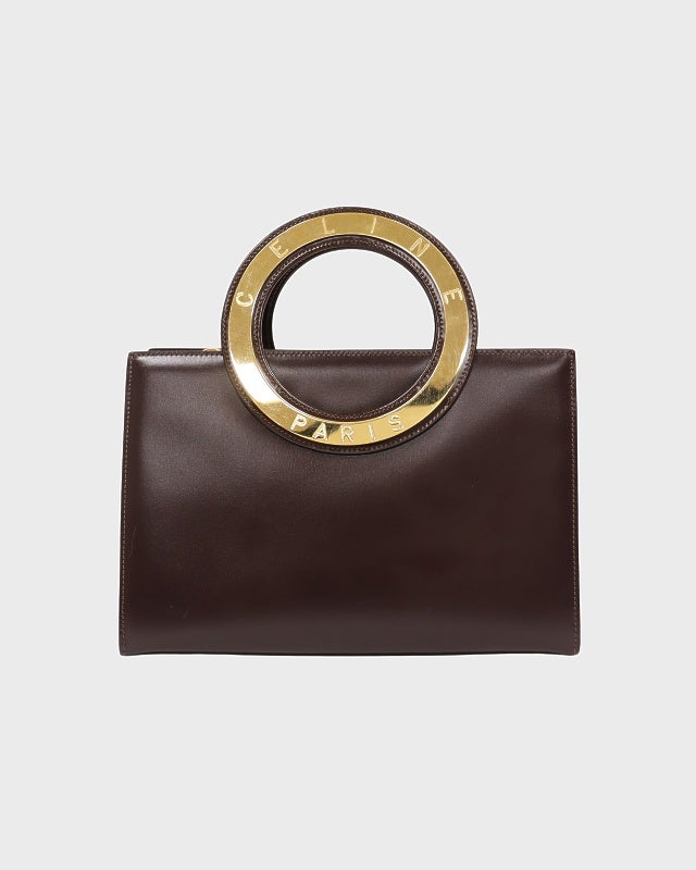 【美品】CELINE ショルダーバッグ ハンドバッグ 2way サークルロゴ CELINE サークルロゴ金具レザー2Wayバッグ | Hedy
