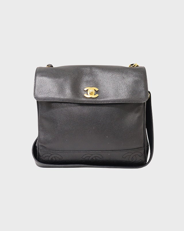 CHANEL キャビアスキンターンロックチェーンショルダーバッグ | Hedy