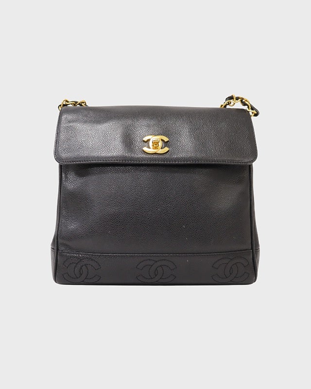 CHANEL キャビアスキンターンロックチェーンショルダーバッグ | Hedy