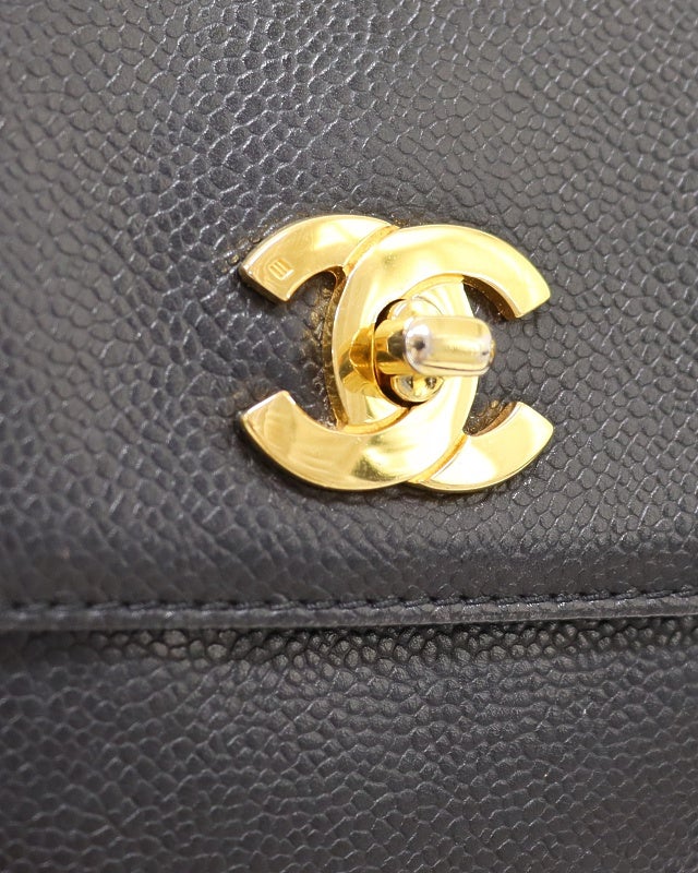 CHANEL キャビアスキンターンロックチェーンショルダーバッグ | Hedy