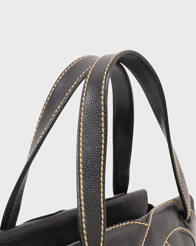 CHANEL デカココキャビアスキンハンドバッグ | Hedy