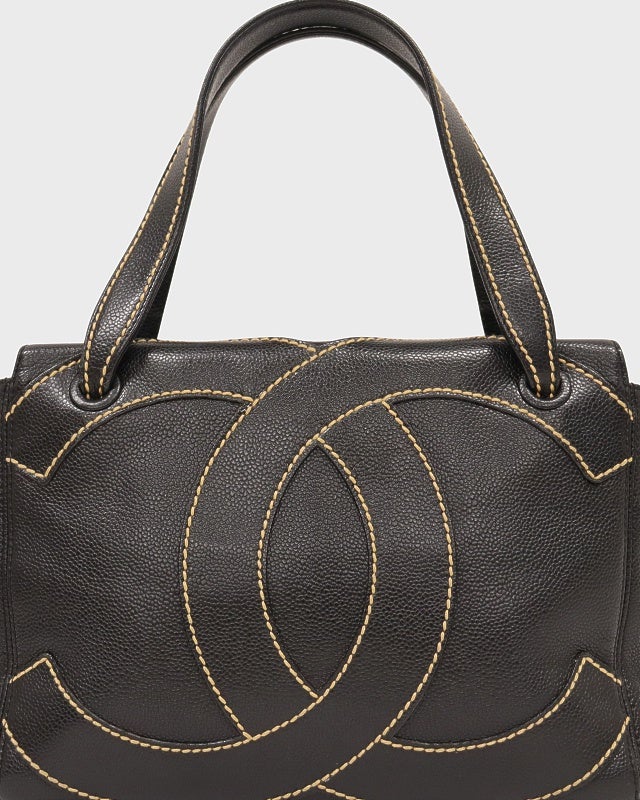 CHANEL デカココキャビアスキンハンドバッグ | Hedy