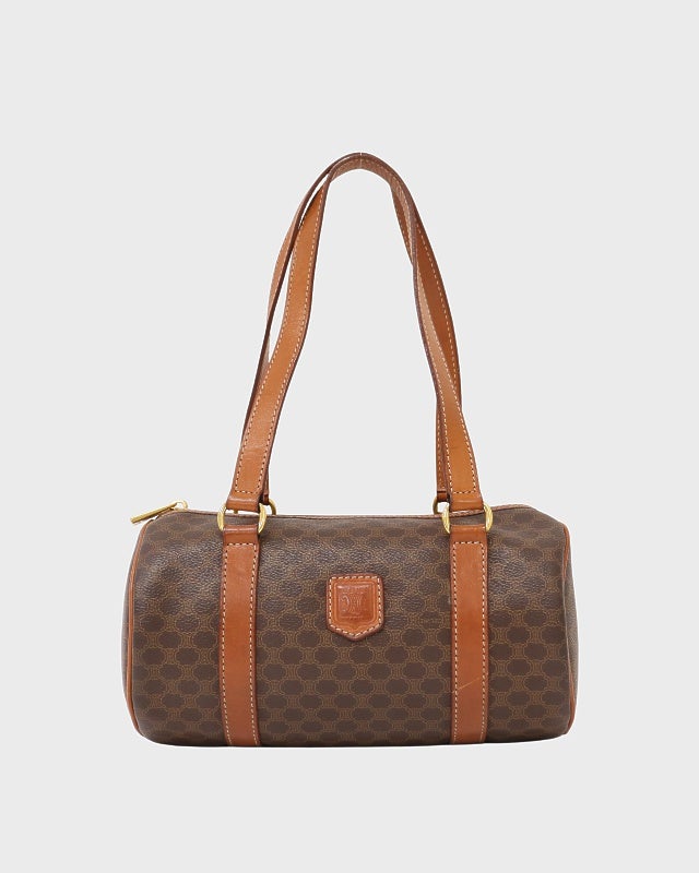 CELINE マカダム柄ブラゾン刻印パピヨン型ハンドバッグ | Hedy