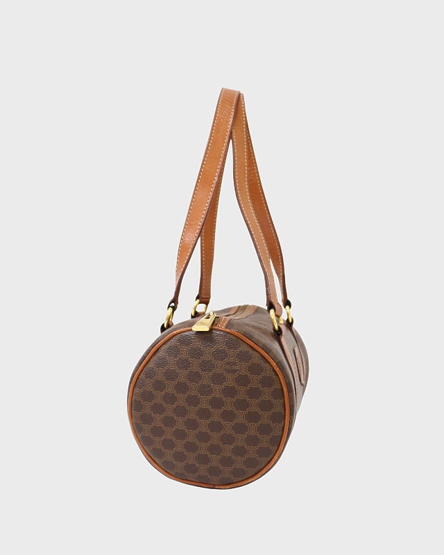 CELINE マカダム柄ブラゾン刻印パピヨン型ハンドバッグ | Hedy
