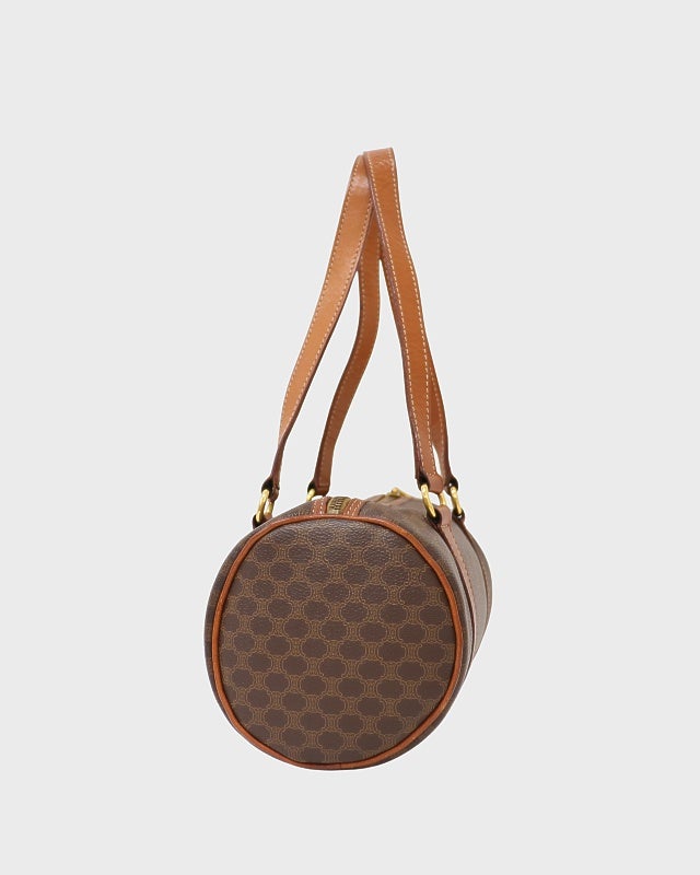 CELINE マカダム柄ブラゾン刻印パピヨン型ハンドバッグ | Hedy