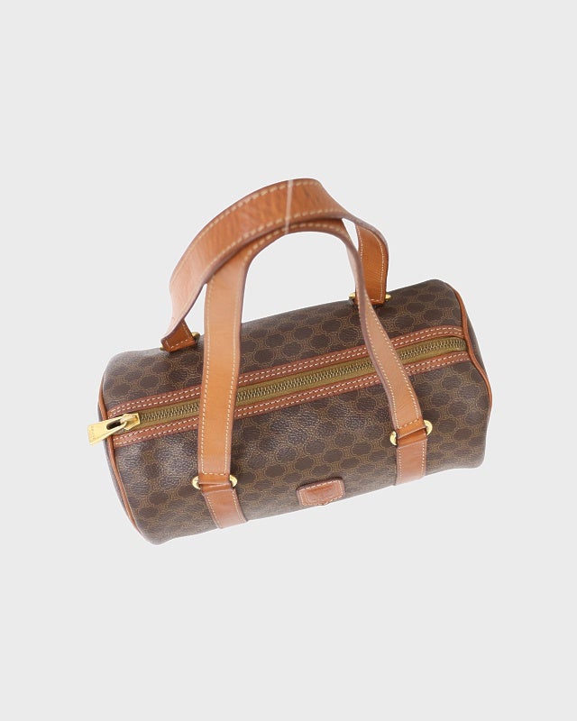 CELINE マカダム柄ブラゾン刻印パピヨン型ハンドバッグ | Hedy