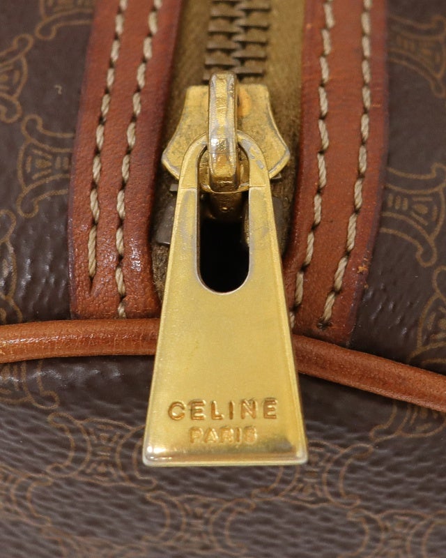 CELINE マカダム柄ブラゾン刻印パピヨン型ハンドバッグ | Hedy