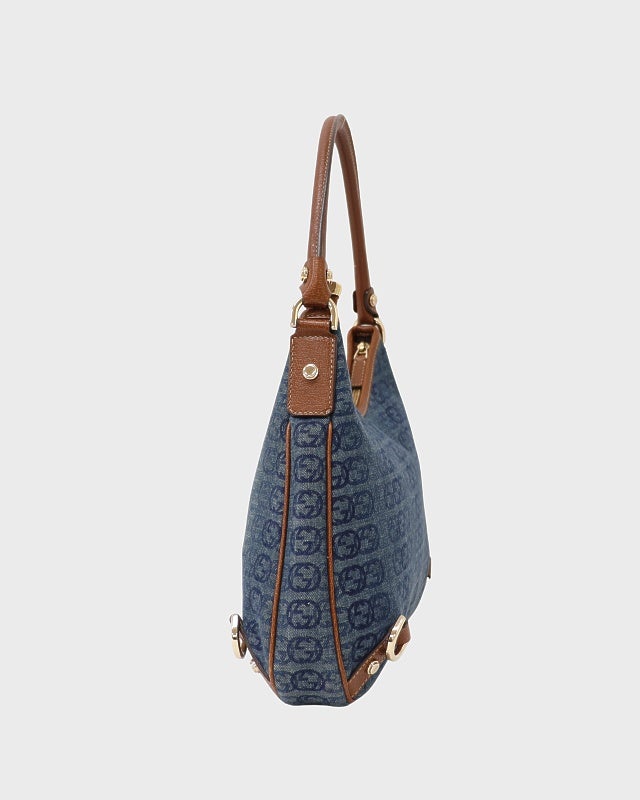 レア✨GUCCI グッチ　アビー　デニム　トートバッグ　インターロッキング　GG GUCCI インターロッキングアビーデニムワンショルダーバッグ | Hedy