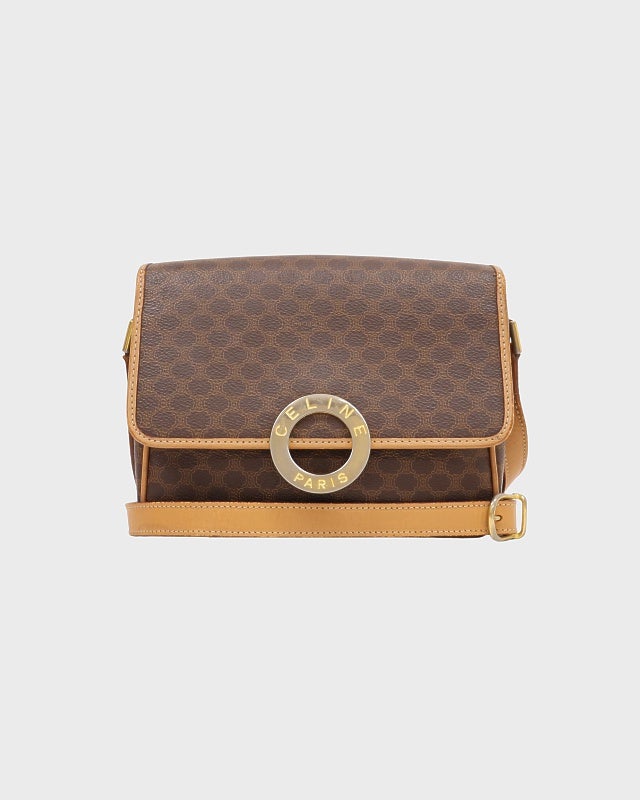 CELINE マカダム柄サークルロゴレザーショルダーバッグ | Hedy