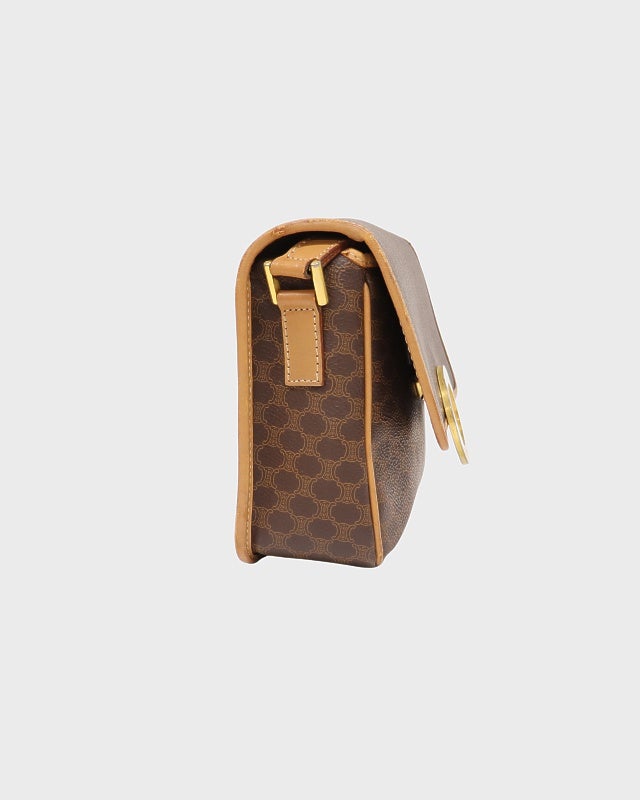 CELINE マカダム柄サークルロゴレザーショルダーバッグ | Hedy