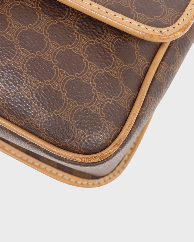 CELINE マカダム柄サークルロゴレザーショルダーバッグ | Hedy