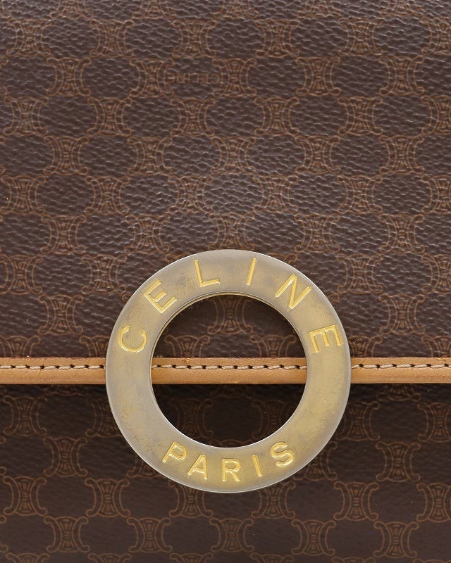 CELINE マカダム柄サークルロゴレザーショルダーバッグ | Hedy