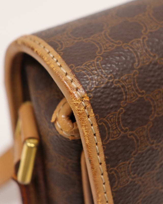 CELINE マカダム柄サークルロゴレザーショルダーバッグ | Hedy