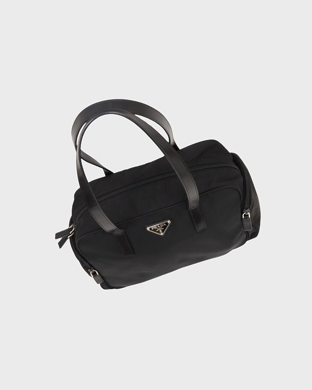 PRADA 三角ロゴ金具ナイロンレザーハンドバッグ | Hedy