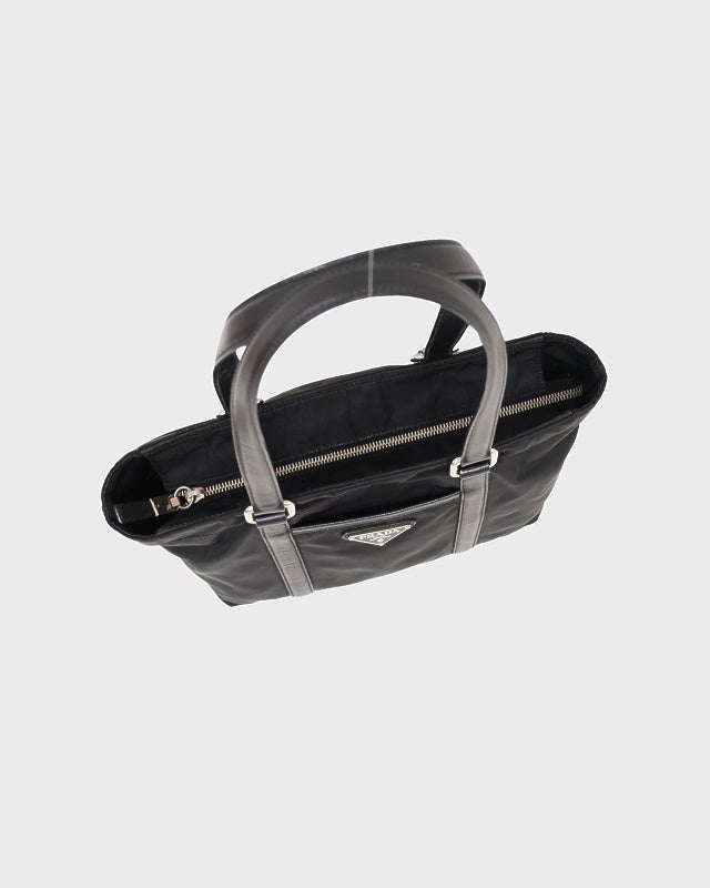 PRADA 三角ロゴ金具ナイロンレザーハンドバッグ | Hedy
