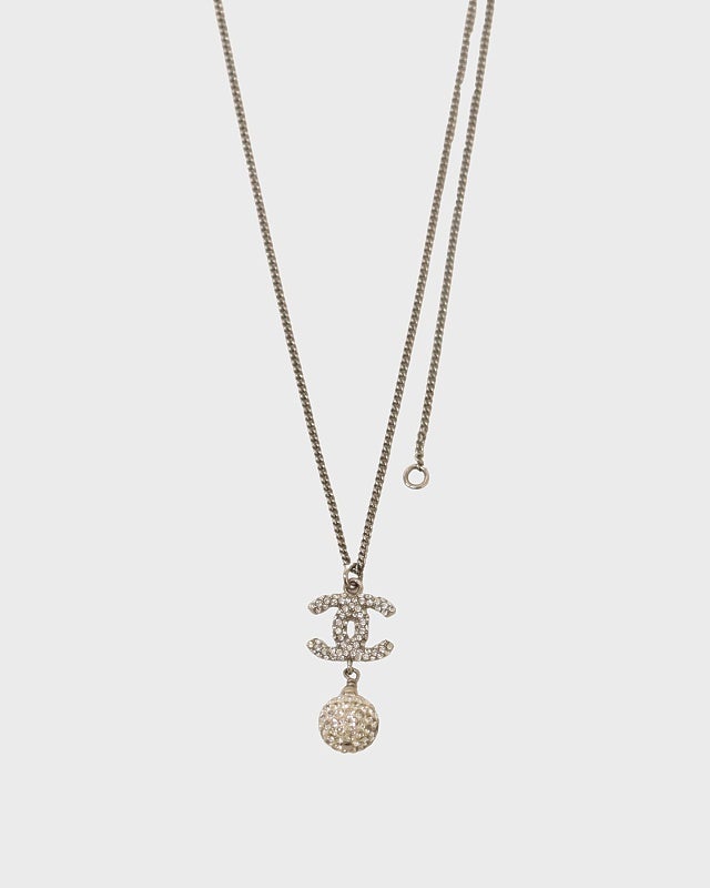美品 CHANEL ココマーク ミラーボール メタル ラインストーン CHANEL COCOラインストーンミラーボールネックレス | Hedy