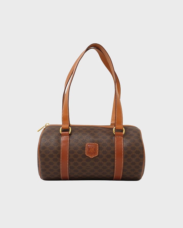 CELINE マカダム柄ブラゾン刻印パピヨン型ハンドバッグ | Hedy