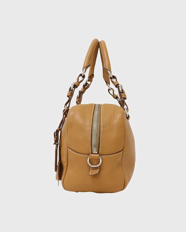 PRADA ロゴ刻印レザーハンドバッグ | Hedy