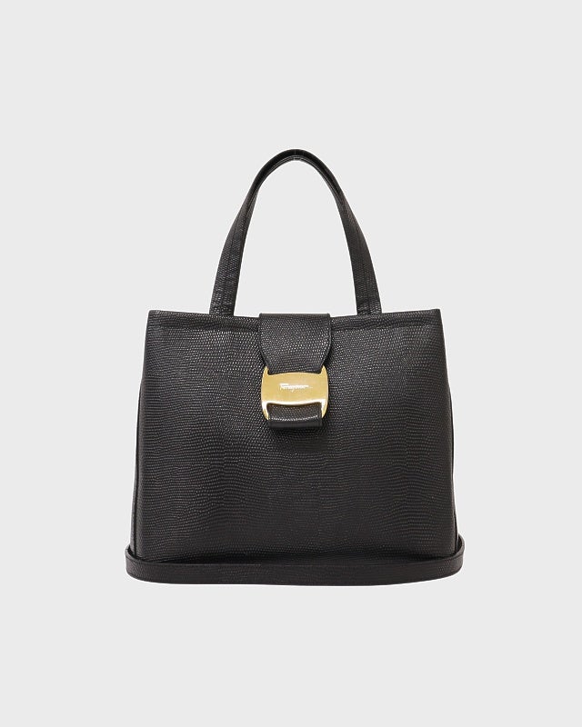Ferragamo VARA金具型押しレザー2Wayバッグ | Hedy