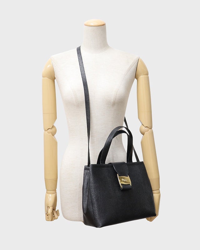 Ferragamo VARA金具型押しレザー2Wayバッグ | Hedy