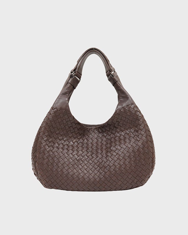 ボッテガヴェネタ カンパーナ ワンショルダーバッグ イントレチャート ブラウン BOTTEGA VENETA イントレチャートカンパーナハンドバッグ | Hedy