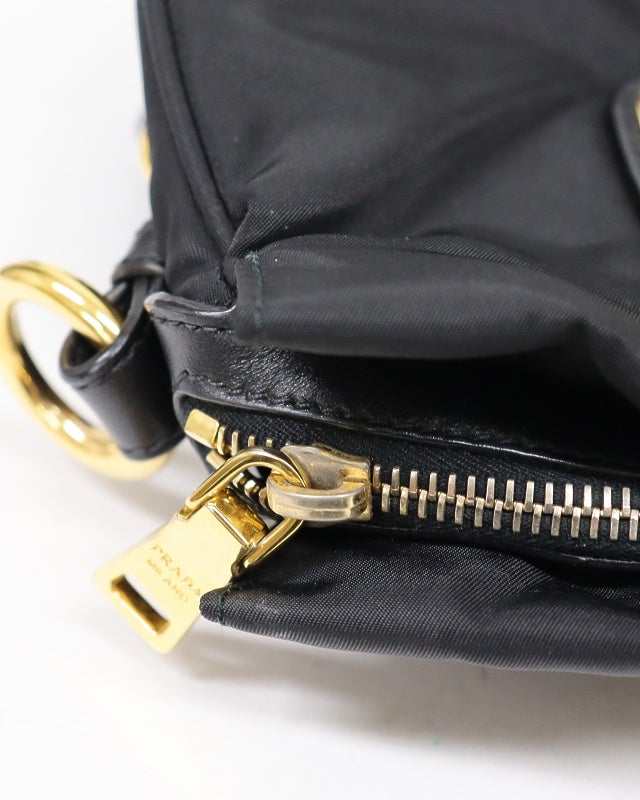 PRADA ロゴ金具ナイロンレザー2Wayバッグ | Hedy
