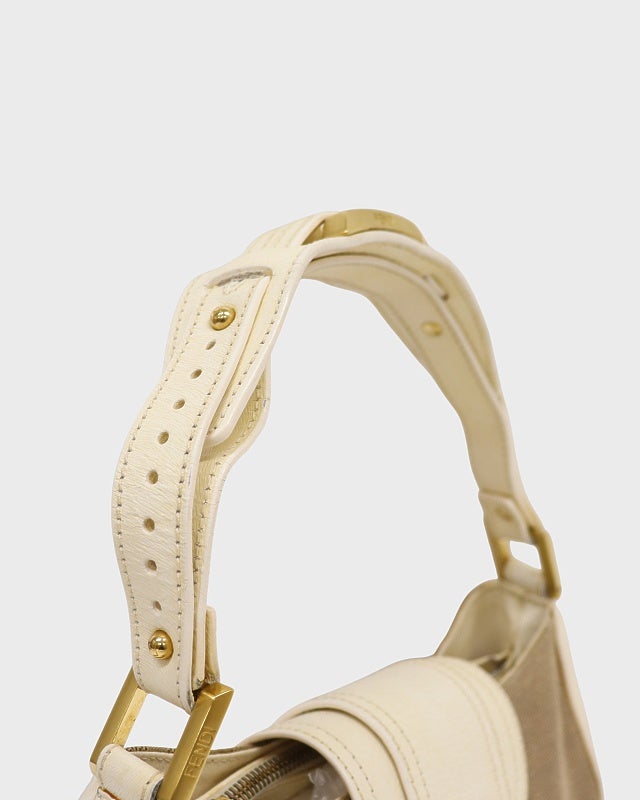 FENDI ズッカ柄キャンバスレザースタッズワンショルダーバッグ | Hedy