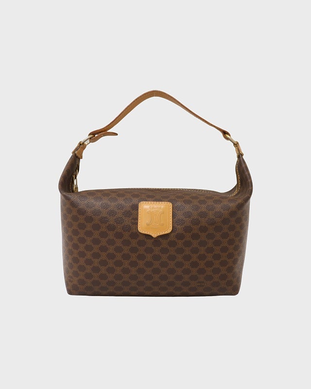 CELINE マカダム柄ブラゾン刻印ハンドバッグ | Hedy