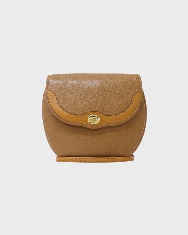 Christian Dior ディオール CD金具 ショルダーバッグ ブラウン DIOR CD金具レザーショルダーバッグ | Hedy