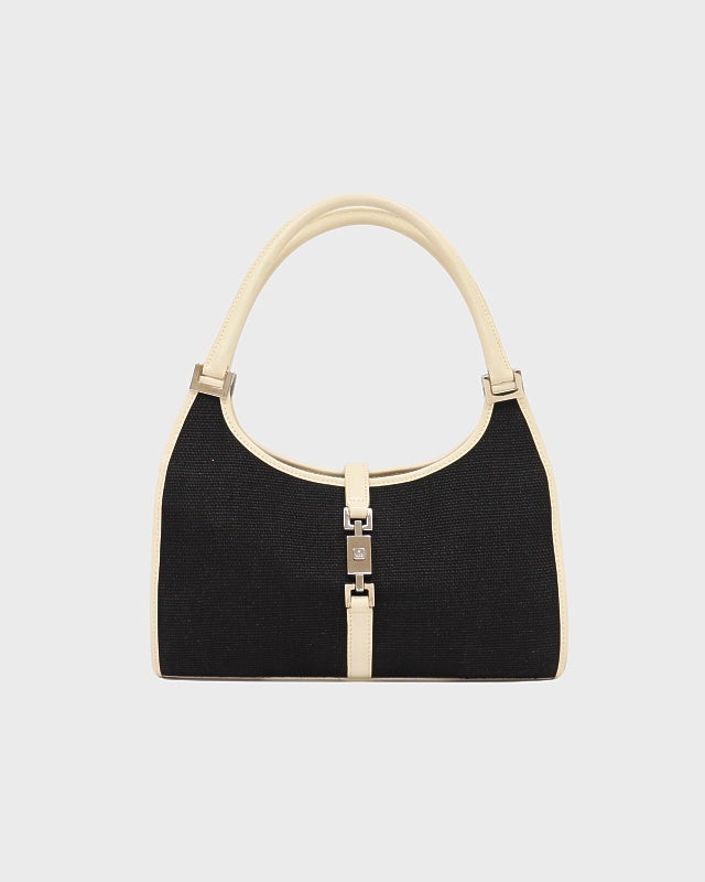 GUCCI ジャッキーキャンバスレザーハンドバッグ | Hedy
