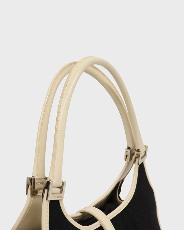 GUCCI ジャッキーキャンバスレザーハンドバッグ | Hedy