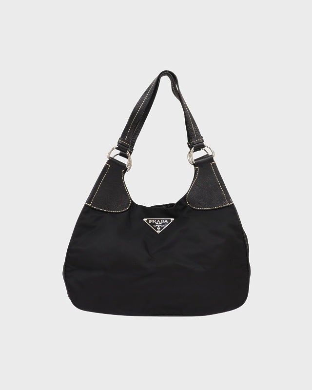 PRADA 三角ロゴ金具ナイロンレザーハンドバッグ | Hedy