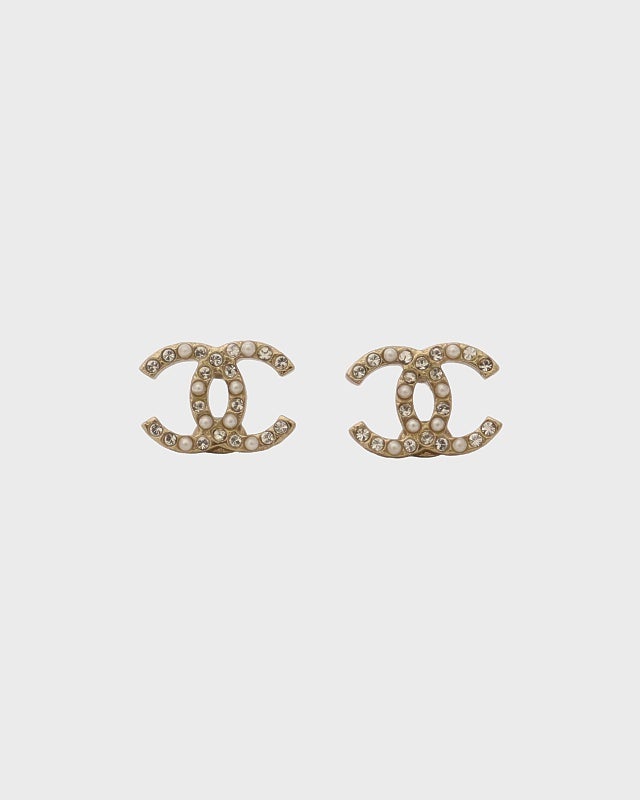 CHANEL COCOラインストーンピアス | Hedy