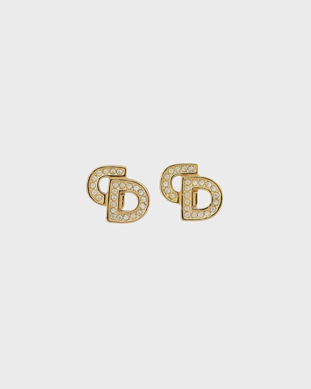 ✨Dior✨ディオール✨CD✨ラインストーン✨リボン✨ヴィンテージ✨ピアス✨ DIOR CDラインストーンイヤリング | Hedy