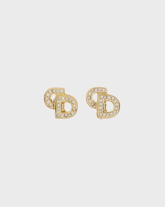 DIOR CDラインストーンイヤリング | Hedy