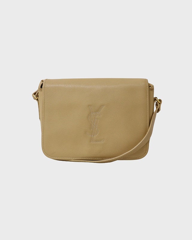 YSL ロゴステッチレザーショルダーバッグ | Hedy