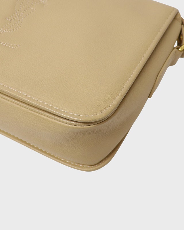 YSL ロゴステッチレザーショルダーバッグ | Hedy