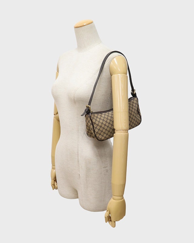 CELINE マカダム柄キャンバスレザーワンショルダーバッグ CELINE マカダム柄キャンバスワンショルダーバッグ | Hedy