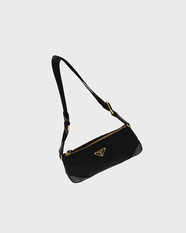 PRADA 三角ロゴ金具ナイロンレザーショルダーバッグ | Hedy