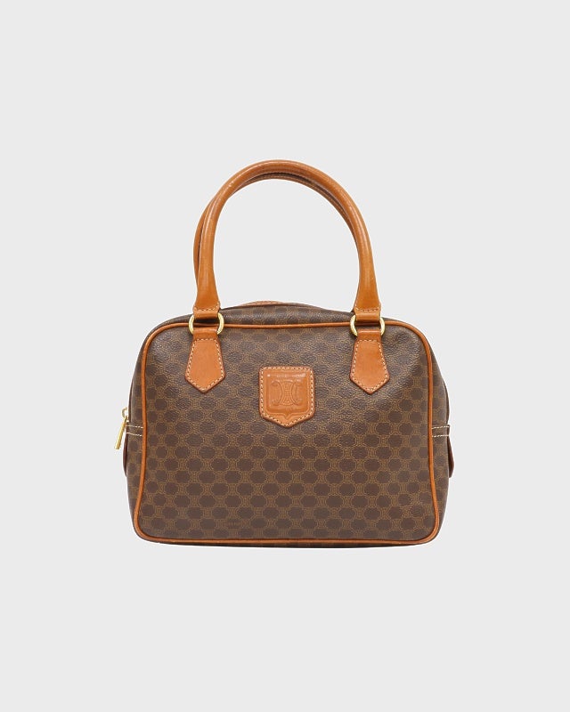 CELINE マカダム柄ブラゾン刻印ハンドバッグ | Hedy
